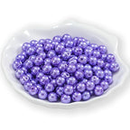 200Pcs Glass Pearl Beads Faux Pearls Round Czech Tiny Satin Luster Spacer Loose Beads Bulk with Holes Handcrafted for DIY Bracelets Jewelry Making Crafts Supplies (6MM, Lavender Purple) - color: Lavender Purple, size: 6MM