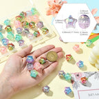 LiQunSweet 50 Pcs Transparent Crackle Acrylic Beads Gradient Color Crackle Star Loose Beads Spacer for DIY Necklace Bracelet Jewelry Craft Making - color: Crackle Star Loose Beads_50 Pcs