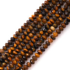 Faceted 4x6mm Natural Tiger Eye Stone Rondelle Spacer Gemstone Beads Loose Semi Gemstone Beads for Jewelry Making - color: Tiger Eye