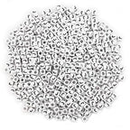 600PCS 6x6mm Square Acrylic Letter Beads J for Friendship Bracelets Jewelry Making, White Acrylic Cube Base with Black Alphabet Beads for DIY Crafts Bracelets Necklaces Key Chains Phone Lanyard - color: Letter J(Black on White)