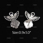AUEAR, Antique Silver Angel Charms Pendants for DIY Jewelry Making Necklace Bracelet - color: Silver, size: 100 Pack