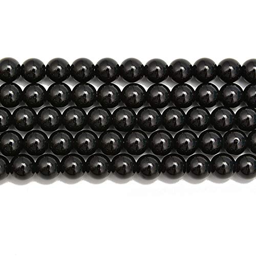 2.0mm Large Hole Black Onyx Smooth Round 6mm Crystal Energy Stone Healing Power Natural Gemstone Loose Beads for Jewelry Making