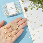 PH PandaHall 64pcs 14K Gold Star Beads, 4 Sizes Brass Star Spacer Beads Long Lasting Loose Beads for Necklace, Bracelet, Earring Jewelry DIY Craft Valentine, Mothers Day, Thanksgiving