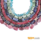 GEM-Inside 28Pcs 8x12mm Natural Blue Sapphire Quartz Gemstone Faceted Freeform Tube Column Chakra Beads for Jewelry Making Full 15" Strand Power Energy Healing Stone - color: Blue Sapphire