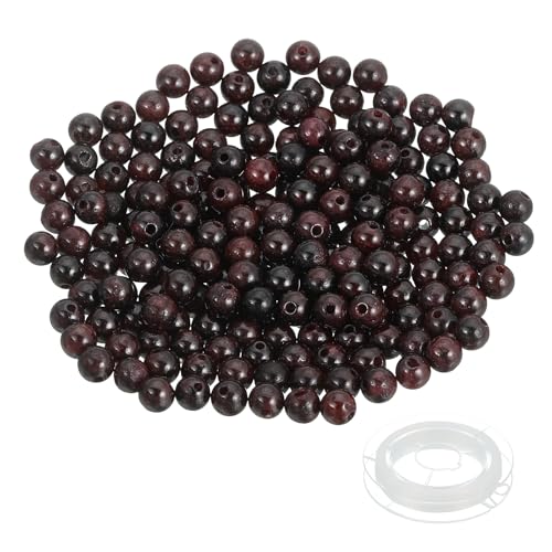 PATIKIL 4mm Garnet Beads, 200 Pcs Round Natural Gemstone Beads Smooth Stone Beads Turquoise Genuine Stone Beads for Bracelet Necklace Jewelry Making DIY, Dark Red - color: Dark Red, size: 4mm