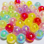Mixed Lots Shiny AB Color Acrylic Bead DIY Beading Hairband Bracelets Necklace Craft Embelishment (Mixed Colors-Semitransparent AB Plated Milk) - color: Mixed Colors-Semitransparent AB Plated Milk
