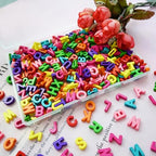 Looconi 400pcs Colorful Letter Beads, Big Hole,A-Z Resin Pendants,3D Loose Beads for Jewelry Making,Key Chains,Crafts - color: PendantColorful
