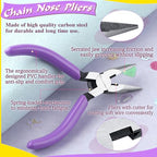 SPEEDWOX Mini Long Nose Pliers With Serrated Jaw and Chain Nose Pliers for Jewelry Making and Hobby Craft DIY - style: Long Nose Pliers