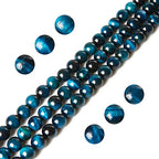 100pcs 10mm Aquamarine Tiger Eye Beads Natural Gemstone Beads Round Loose Beads for Jewelry Making - color: Aquamarine Tiger Eye, size: 10mm