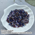 400pcs 4mm Round Crystal Glass Beads Round Faceted Spacer Beads for Jewelry Making Bracelet Earring Necklace Wind Chimes Suncatchers DIY Craft Making Supplies(Purple Series) - color: Purple Series, size: 4mm