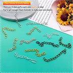 350Pcs Chain Extender for Jewelry Making,Bracelet Extension Tails Stainless Steel Necklace Extension Chain for Necklaces Bracelet,Anklets,Jewelry Making Supplies - color: 350pcs Gold, KC gold, Silver,white K,antique green,gun black,rose gold