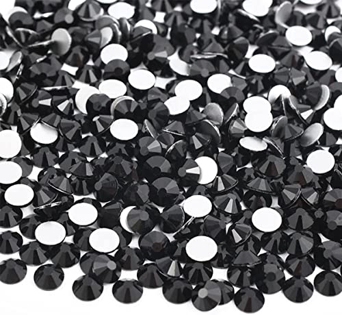 1440pcs SS16 4.0mm Black Flatback Rhinestones Bulk K9 Glass Jet Black Gems Round Beads Stones Diamonds Nail Charms Jewels Nail Art Supplies Decor for Nails Eyes Face Makeup Crafts DIY Tumblers Cups - color: Black, size: Ss16