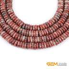 GEM-Inside 2x6mm Natural Mixed Red Jasper Gemstone Heishi Disc Rondelle Spacer Beads for Jewelry Making Full 15" Strand Energy Stone Healing Power Crystal - color: Mixed Red Jasper
