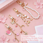 Wurosi 680 Pcs Keychain Making Kits, Pink DIY Bag Charm Kit, 78.74 Inch Chains, Key Chain Hooks, Jump Rings, Lobster Clasps, 225 Charms & Letter, Tools, Great for a Custom Gift, Party, or Family Activ - color: 680PCS Keychain Making Kit