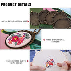 ZOCONE 6 Packs Embroidery Necklace Kit, Embroidery Pendant Kit Mini Cross Stitch Kit with 4 Hoops, Necklace, Pendant, Stamped Pattern Cloth, Instructions, etc., Embroidery Kit for Adults - color: 6 Packs-H