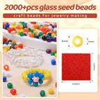 2000pcs Red Glass Seed Beads, Colorful Tiny 4mm Beads for Jewelry Making, Beading Supplies. - color: Red