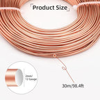 12 Gauge Aluminum Wire 100FT, 2mm Bendable Metal Anodized Aluminum Wire for Sculpting Jewelry Making Crafts Wreath Beading Floral(Champagne Gold) - color: Champagne Gold