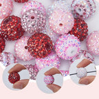 SUNNYCLUE 36Pcs Rhinestone Bead 20mm Red Resin Chunky Bubblegum Chunky Beads Bulk Diamond Disco Ball Rhinestone Spacers for Jewelry Making DIY Bracelet Necklace Pen Supplies - color: 36pcs 20mm Red Rhinestone Beads