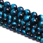 6mm 60PCS Blue Tiger Eye Beads Natural Stone Gemstone Spacer Loose Beads for Jewelry Making DIY Bracelet Semi Precious Beads Strand 15 inches - color: Blue Tiger Eye Stone, size: 6mm