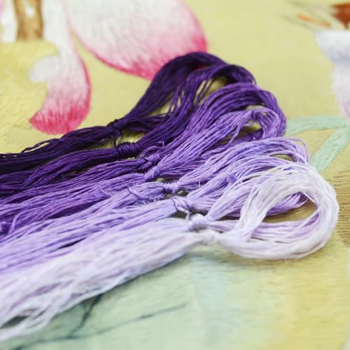 8 Skeins Mulberry Silk Floss Embroidery Thread Floss-Cross Stitch Threads China Silk Woven Jewelry Threads DIY Sewing Kits (17) - color: 17