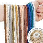 MIIIM 8000 PCS 20 Colors Neutral Clay Beads Strands, Polymer Clay Beads Kit for Bracelets Making, Vinyl Heishi 6mm, with Gold Spacers and Elastic Thread, for Bracelets Necklace - color: A-Neutral-1