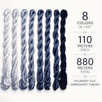 Natural 100% Silk Thread, Handmade Embroidery Thread Silk Floss 8 Colors 110m Each (69) - color: 69