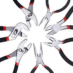 FASTPRO 7-piece Utility Pliers Set, Includes Slip Joint, Long Nose, Diagonal, Groove Joint, Linesman, and Mini Long Nose Pliers, Dipped Handle