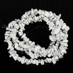 5-8mm 34 inches Natural Crystal Stone Beads for Jewelry Making Tumbled Drilled Irregular Gravel Gemstones Chips Stone Beads by Strand (AAA White Turquoise) - color: AAA White Turquoise