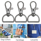50Pcs Swivel Clasp Hooks D Ring Key Chain Clips, Metal Lobster Claw Clasps Trigger Clip Lanyard Snap Hook for Keychains Making Purse Hardware DIY Crafts 1 Inch (Black) - color: Black