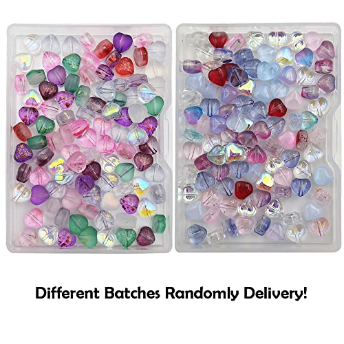 INSPIRELLE 100pcs Heart Crystal Glass Spacer Beads for Jewelry Bracelet Necklace Making, 6mm - color: Mini Hearts