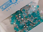 600 pcs Silver-Blue Mix of Faceted Fire Polished Czech Glass Round 4 mm Beads, 3 Vibrant Colors. for Jewelry Craft Making. - color: Silver Blue Mix