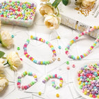 Jexine 10500 Pcs Pony Beads Bulk Plastic Beads for Bracelet Making Hair Braids DIY Necklace Jewelry Making Projects(Round,Macarons Color) - color: Macarons Color, style: Round