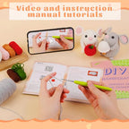 Kogyxe Beginners Crochet Kit, Amigurumi Crocheting Animals Kits w Step-by-Step Video Tutorials, Crochet Starter Kit Knitting Starter Pack for Adults Beginners, 2 Hamster Family (40%+ Yarn Content) - size: Hamster Family