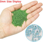 Bala&Fillic 12/0 Glass Seed Beads Clear Light Turquoise Blue Color Silver Lined Seed Beads About 10000pcs/110g in Box (Light Turquoise Blue) - color: Light Lake Blue, size: 2mm