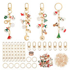 HOMAR 105Pcs DIY Keychain Making Kit Bag Charm Jewelry Chain Making 30 Charms 8 Keychain Clips with Key Ring 8 Extender Chains 50 Jump Ring for DIY Craft Supplies Accessories(Christmas) - color: Christmas-105PCS