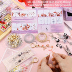 Wurosi 945 Pcs Bag Charm Kit, Charms Lip Gloss Keychain Making Kit, Beaded Keychain Making Kit, Y2K Keychains, 8 Ball Dice Charm Keychains, DIY Customizable Crafts Key Chains(Gold & Silver) - color: 945PCS Keychain Making Kit