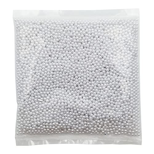 INSPIRELLE 4mm White Polished ABS Undrilled Art Faux Pearls for Vase Fillers, 6000pcs No Hole Imitation Round Pearl Beads for Home Decoration - color: White, size: 4mm