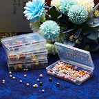 12 Pack Clear Plastic Beads Storage Containers Box with Hinged Lid for Beads and More (5.2 x 3.03 x 1.18 Inch) - size: 5.2 x 3.03 x 1.18 Inch