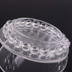 Justinstones Gem Semi Precious Gemstone 8mm Round Beads Stretch Bracelet 7 Inch Unisex - color: Clear Quartz