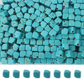PAMIR TONG 6mm Turquoise Square Beads Bulk for Jewelry Making 300pcs Natural Stone Cube Space Beads for Lanyard, Garland Keychain, DIY Handmade Craft, Necklace, Bracelet Supplies - color: Turquoise Square