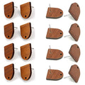 DoreenBeads 30Pcs Natural Wooden Stud Earrings Posts with Loop for Jewelry Making- Wood Earring Posts with Ear Backs for Women Girls DIY Earring Making Jewelry Findings Supplies (Half Oval) - color: Half Oval
