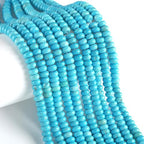 76pcs 5x8mm Natural Stone Blue Turquoise Rondelle Spacer Loose Beads Abacus Disk Stone Round Loose Gemstone Beads for Jewelry Making DIY Bracelet Necklace - color: Blue Turquoise, size: 5x8mm Abacus Disk