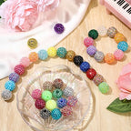 40 Pcs 20 mm Rhinestone Beads Bulk Crystal Round Disco Ball Chunky Bubblegum Beads for Pens Bracelets Charms Craft European Style Jewelry Making Supplies Christmas(40 Colors) - color: 40 Colors