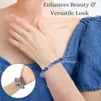 ANAYA AGATE Energy Protection Crystal Handmade Adjustable Bead Bracelet Perfect for Men, Women’s Christmas Gift - Gemstone Healing Stretch Bracelet Pulsera Para Hombre Mujer Stocking Stuffer - color: Blue Aventurine