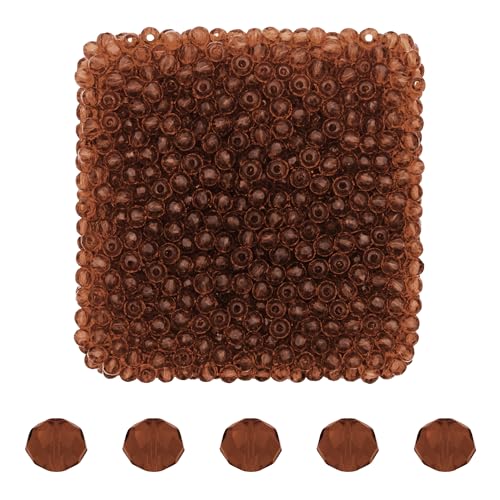 Mandala Crafts Brown 3mm Briolette Crystal Beads for Crafts – 1500 Loose Faceted Glass Beads for Jewelry Making Spacers, Adult Bracelets, Necklaces, Earrings & Suncatchers - color: Brown, size: 3mm Briolette