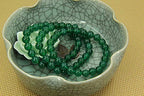 Angelstones Handmade Natural Healing Gemstone 8mm Round Beads Stretch Crystal Bracelet 7 Inch Unisex - color: Green Agate