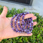 Adabele 1pc Natural Stretch Gemstone Bracelet 8mm (0.31") Bead 7" to 8.5 inch Healing Crystal Energy Quartz Chakra Jewelry Women Unisex Birthday Gift - color: Amethyst, size: 7 inch