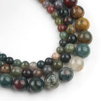 Indian Agate 6mm 60 Pcs Stone Beads for Jewelry Making Large Beads Bracelet Keychain Loose Round Smooth Gemstone Beads Necklace Earrings DIY Arts and Crafts Natural Stone Beads ﻿ - color: Indian Agate, size: 6mm