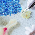 Iridescent Glass Tiny Bubble Beads, 0.4-3mm 20g No Hole Micro Mini Round Sapphire Blue Water Droplets Beads - Applications: for Resin, Nail Art, Dollhouse Bath Tub, 2-Pieces - color: Sapphire Blue, size: φ0.4-3mm