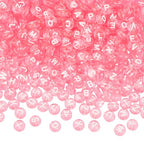 1000Pcs Transparent Letter Beads Acrylic Mixed Alphabet Beads Flat Round Disc Spacer Bead White Alphabet Pattern Loose Bead for Bracelet Necklace Jewelry Making 7x4mm Pearl Pink - color: Pearl Pink